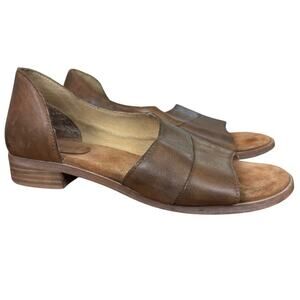 Diba True Derby City Womens Brown Leather D'Orsay Slip On Leather Shoes sz 9 M